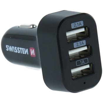 Autoadaptér SWISSTEN 12-24V 3x USB 5,2A