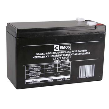 Baterie olověná 12V / 9Ah EMOS bezúdržbový akumulátor faston 6,3mm