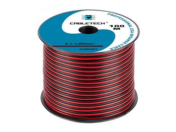Kabel dvojlinka Cabletech 2x 1 mm / 100m černo-rudá