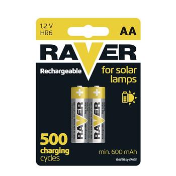 Nabíjecí baterie Raver 600mAh HR6 (AA), 2ks --CENA BLISTR-