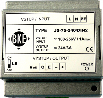 Napájecí zdroj na DIN lištu BKE JS-75-120/DIN2 12 V, 75 W, 5 A, spínaný