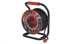 Prodlužovací kabel EMOS P08440 PROFI na bubnu 40 m / 4 zás. / černý / guma-neopren / 230V / 2,5 mm2