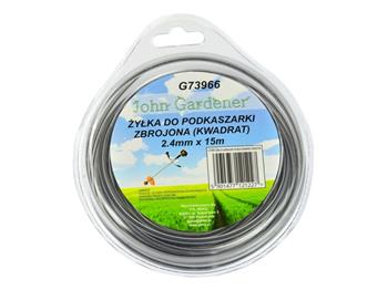 Struna do sekačky zesílená, 2,4mm, 15m, čtvercový profil, nylon GEKO